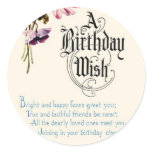 Vintage Happy Birthday Greetings Sticker