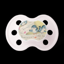 Vintage Happy Birthday pacifier pacifiers