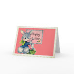 Vintage Happy Easter Bunny Card