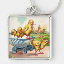 Vintage Happy Easter Designs Keychains