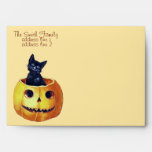 Vintage Happy Halloween Kitty Envelopes