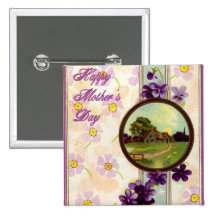 Vintage - Happy Mothers Day Pinback Button