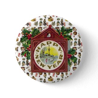 Vintage Happy New Year button