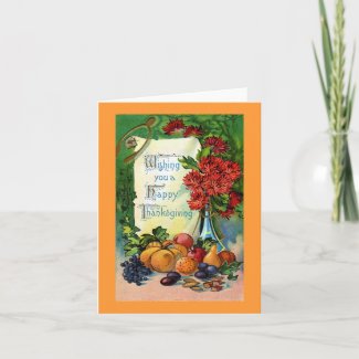 Vintage Happy Thanksgiving Card Reproduction