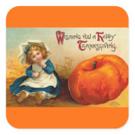 Vintage Happy Thanksgiving Holiday Sticker