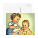 Vintage Happy Toddlers Smiling at Easter postcards