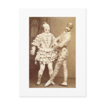 Vintage Harlequin & Clown Post Card