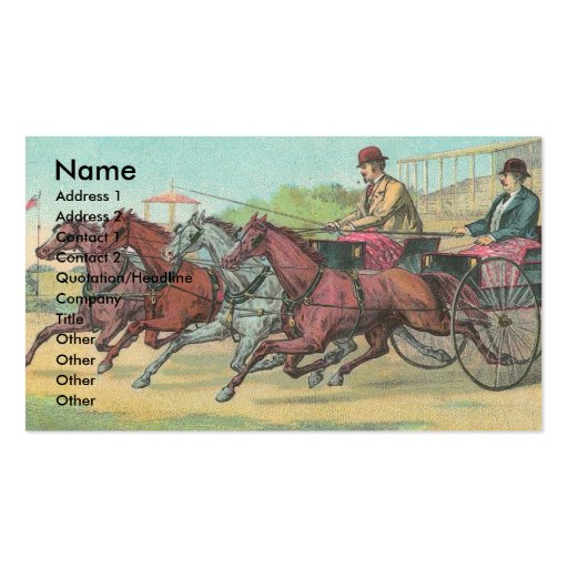 Vintage Harness Racing Business Cards