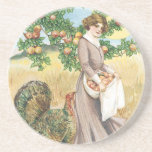 Vintage Harvest Turkey Beverage Coasters