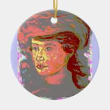 vintage hat girl christmas ornaments