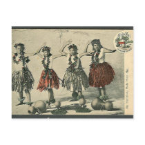 Vintage Hawaii Hula Dancers Postcard