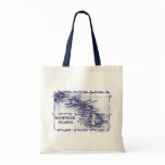 Vintage Hawaii Map, Dark Blue Canvas Bags