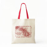 Vintage Hawaii Map, Red Canvas Bags