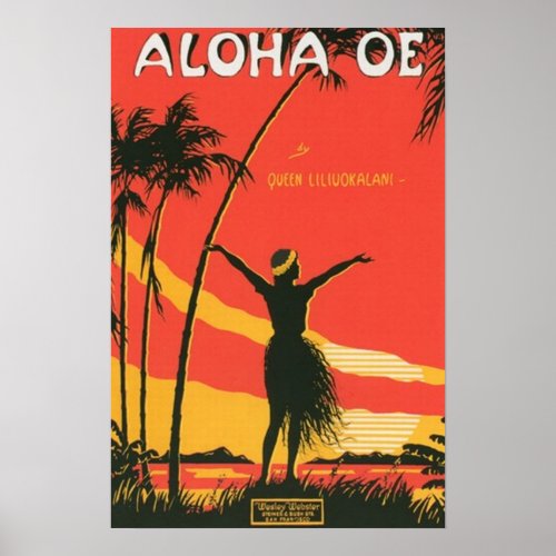 Vintage Hawaii Poster print