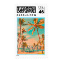 Vintage Hawaiian Beach Scene postage by PixDezines Vintage Hawaiian Beach Scene postage