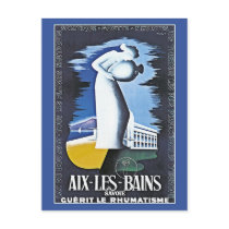 Vintage Health spa Aix-Les-Bains France ad Post Card
