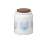 Vintage Heart and Roses Blue Candy Jars