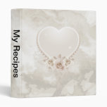 Vintage Heart and Roses Ecru Vinyl Binder