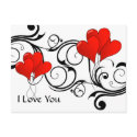 Vintage heart-ballons - Customized postcards