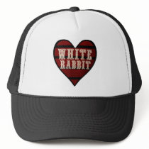 Vintage Heart White Rabbit hats