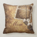 Vintage Hearts & Letters Personalized Mom Pillow