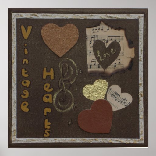 Vintage Hearts Posters