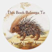 Vintage Hedgehog Book Stickers stickers