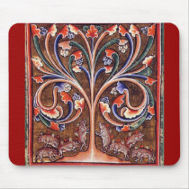 Vintage Hedgehog Tree mousepads
