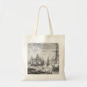 Vintage Helsinki Harbor Finland Canvas Tote Bag bag