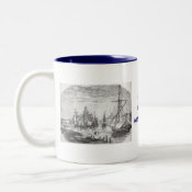 Vintage Helsinki Harbor Finland Print on Mug mug