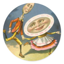 Vintage Hey Diddle Diddle Cat, Fiddle, Cow, Moon Sticker