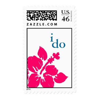 Vintage Hibiscus I Do Stamp