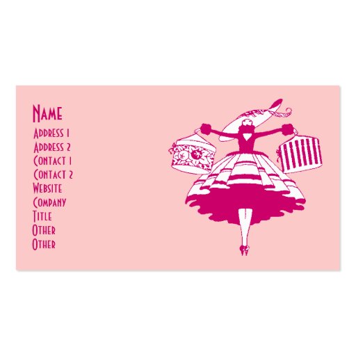 Vintage High Fashioned Shopper Business Card Template (front side)