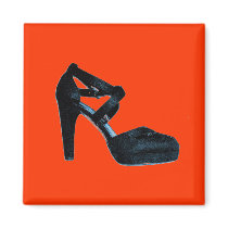Vintage High Heel shoe Pop art Magnet by INTHEPRESENT Vintage High Heel shoe Pop art Magnet