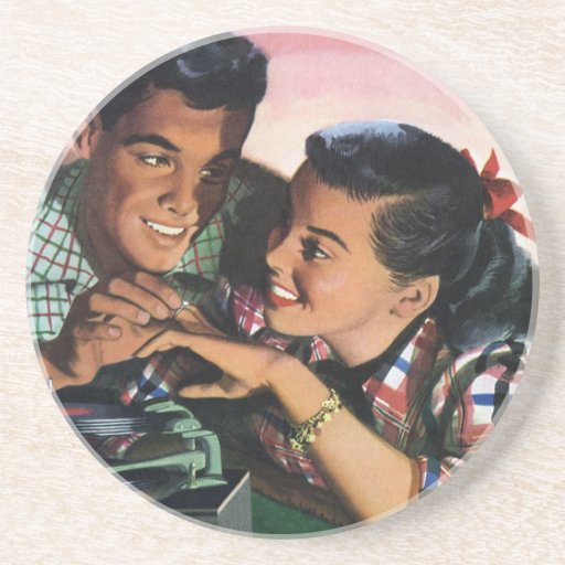 vintage_high_school_sweet_hearts_promise_ring_coaster ...
