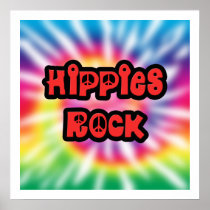 Vintage Hippies Rock Tie Dye Poster