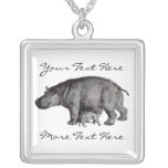Vintage Hippo Necklace