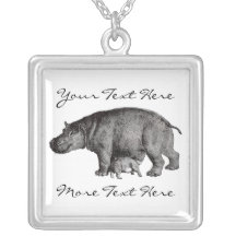 Vintage Hippo Necklace