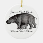 Vintage Hippo Ornament