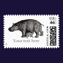 Vintage Hippo Postage postage
