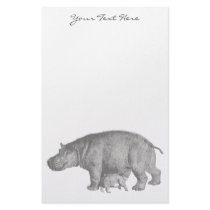 Vintage Hippo Stationery