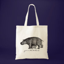 Vintage Hippo Tote Bag bags