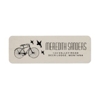 VINTAGE HIPSTER BICYCLE RETURN ADDRESS LABELS