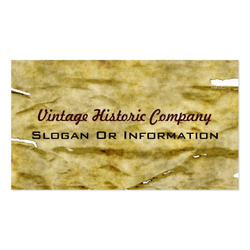 Vintage Historic Business Cards (front side)