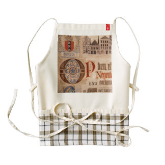 Vintage histórico del certificado de la antigüedad delantal zazzle HEART