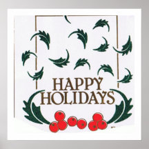Vintage Holiday Holly Posters