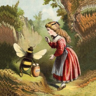 Vintage Honey Bee With Girl Magnet magnet