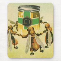 Vintage Honey Bees Dancing Mousepad