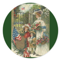 Vintage Honoring Memorial Day Round Stickers