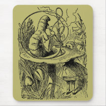 Vintage Hookah Smoking Caterpillar with Alice Mousepads
